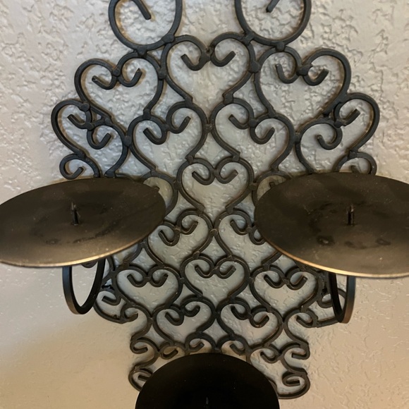 Black Metal Wall Sconce Set - Picture 7 of 10